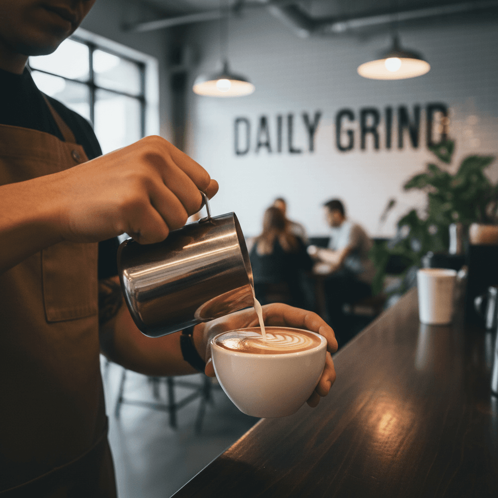 Barista preparando café de especialidad con método de vertido