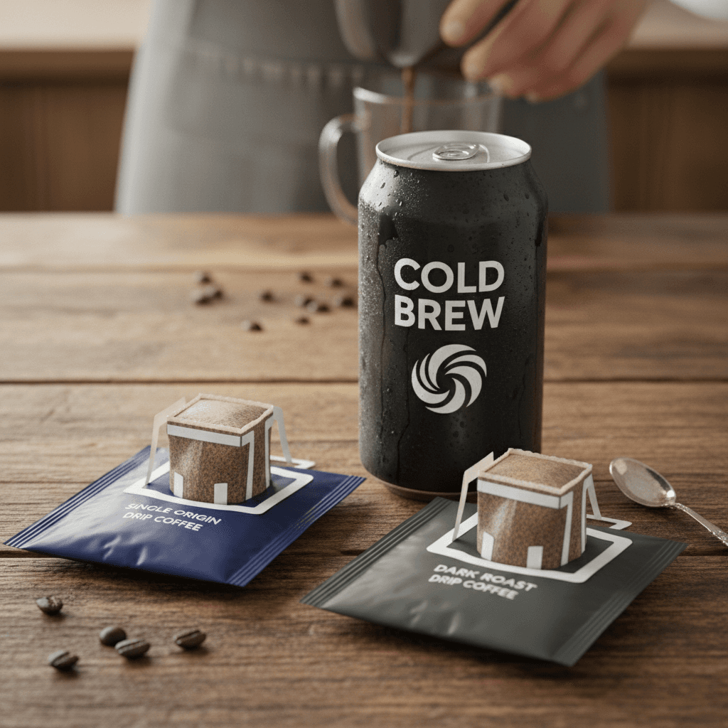 Línea de productos: cold brew nitrogenado y coffee drips